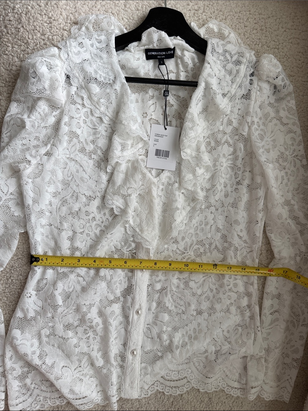 Generation Love Corsa Lace Ruffle-Front Blouse Size S NWT - Picture 9 of 9